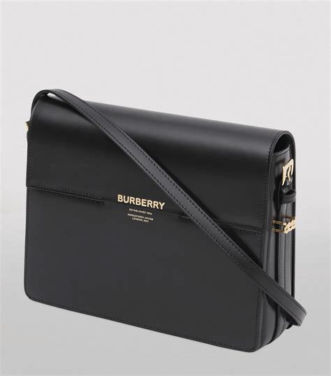 Burberry Grace Leather Shoulder Bag, Black .